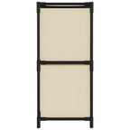 Storage Cabinet with 4 Fabric Baskets Cream 63x30x71 cm Steel