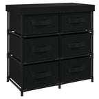Storage Cabinet with 6 Drawers 55x29x55 cm Black Steel