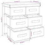 Storage Cabinet with 6 Drawers 55x29x55 cm Black Steel
