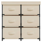 Storage Cabinet with 6 Drawers 55x29x55 cm Cream Steel