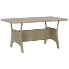 Garden Table Grey 120x70x66 cm Poly Rattan