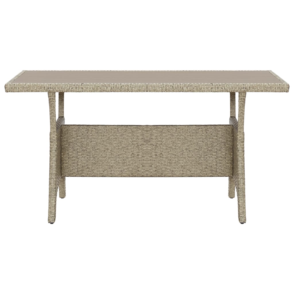 Garden Table Grey 120x70x66 cm Poly Rattan