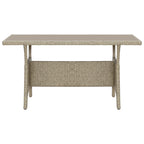 Garden Table Grey 120x70x66 cm Poly Rattan
