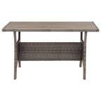 Garden Table Grey 120x70x66 cm Poly Rattan