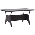 Garden Table Black 120x70x66 cm Poly Rattan