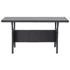 Garden Table Black 120x70x66 cm Poly Rattan