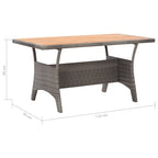 Garden Table Grey 120x70x66 cm Solid Acacia Wood