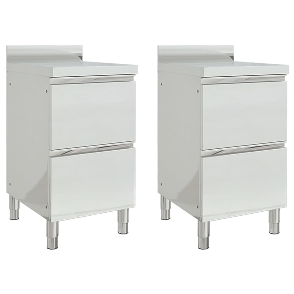 Commercial Kitchen Cabinets With 3 Drawers 2 Pcs 50X60X96 Cm
