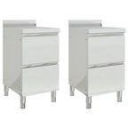 Commercial Kitchen Cabinets With 3 Drawers 2 Pcs 50X60X96 Cm