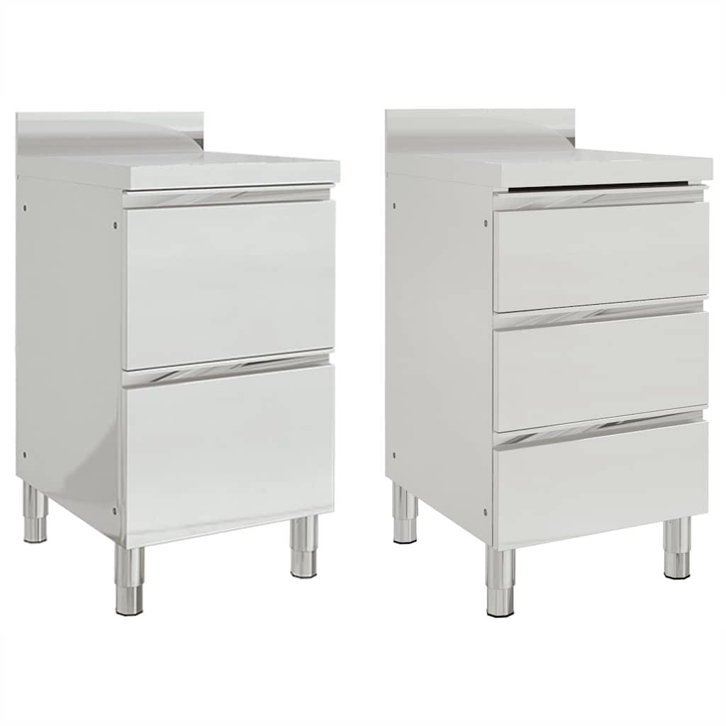 Commercial Kitchen Cabinets With 3 Drawers 2 Pcs 50X60X96 Cm
