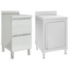 Commercial Kitchen Cabinets With 3 Drawers 2 Pcs 50X60X96 Cm