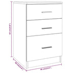 Bed Cabinet White 40x40x63 cm Engineered Wood