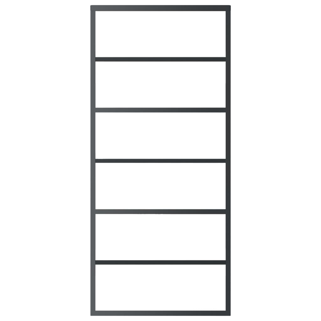 Sliding Door with Hardware Set ESG Glass&Aluminium 90x205 cm