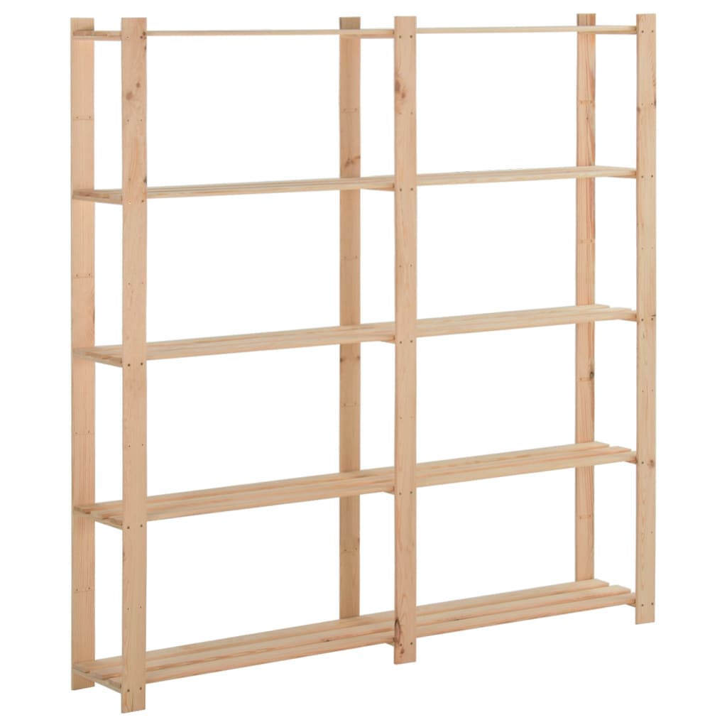 3-Tier Storage Rack Solid Pinewood