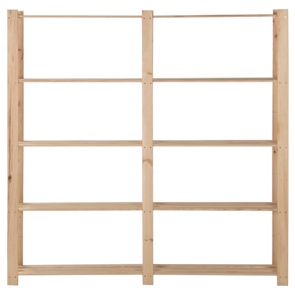 5-Tier Storage Rack 170x28.5x170 cm Solid Pinewood