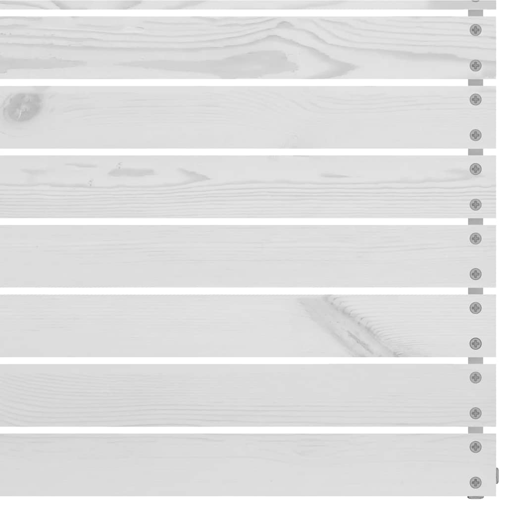 Garden Middle Sofa White Solid Wood Pine