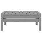 Garden Footstool Grey Solid Pinewood