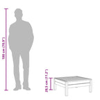 Garden Footstool Grey Solid Pinewood