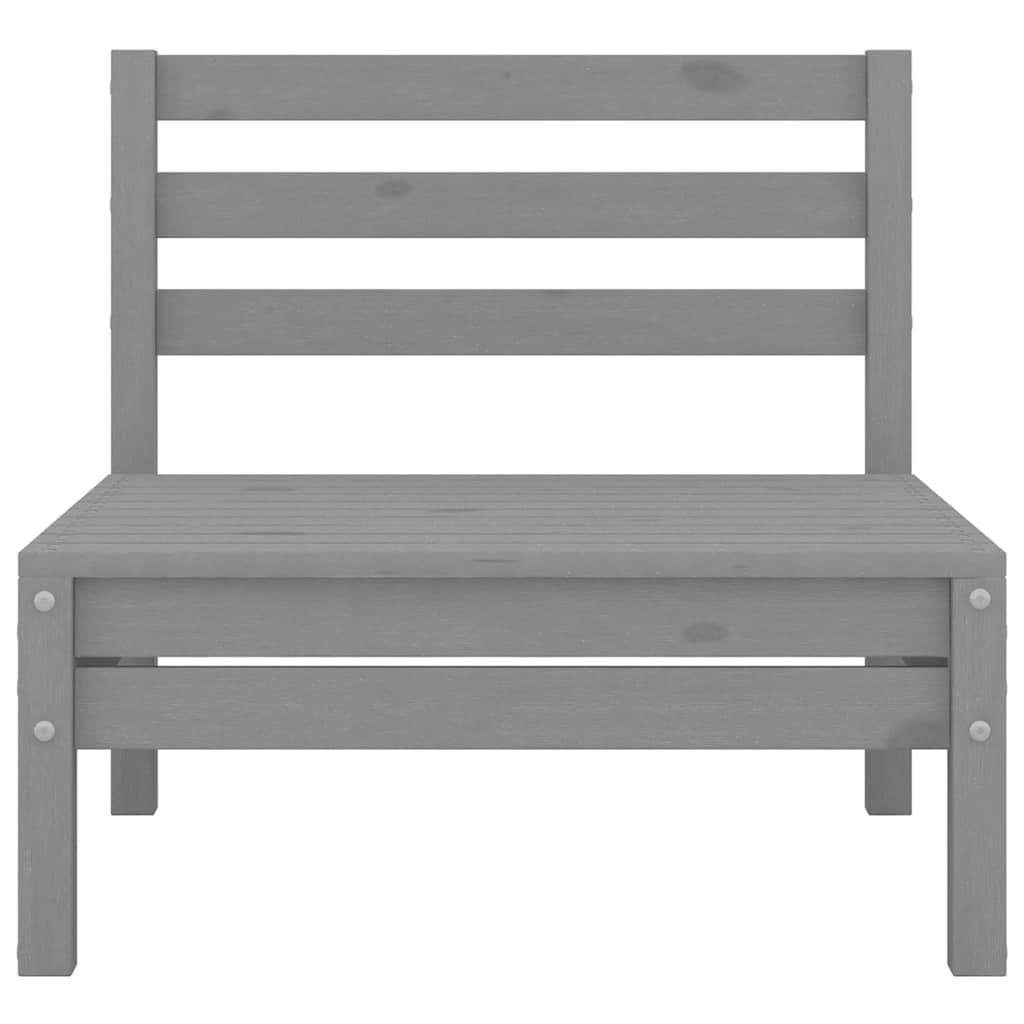 4 Piece Garden Lounge Set Solid Pinewood Grey