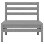 4 Piece Garden Lounge Set Solid Pinewood Grey