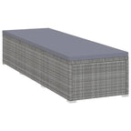 Sun Lounger with Dark Grey Cushion Poly Rattan Grey