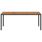 Garden Table 190x90x75 cm Poly Rattan and Acacia Wood Black