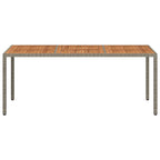 Garden Table 190x90x75 cm Poly Rattan and Acacia Wood Grey