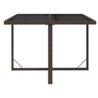 Garden Table Brown 109x107x74 cm Poly Rattan and Glass