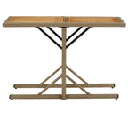 Garden Table Beige Solid Wood Acacia and Poly Rattan