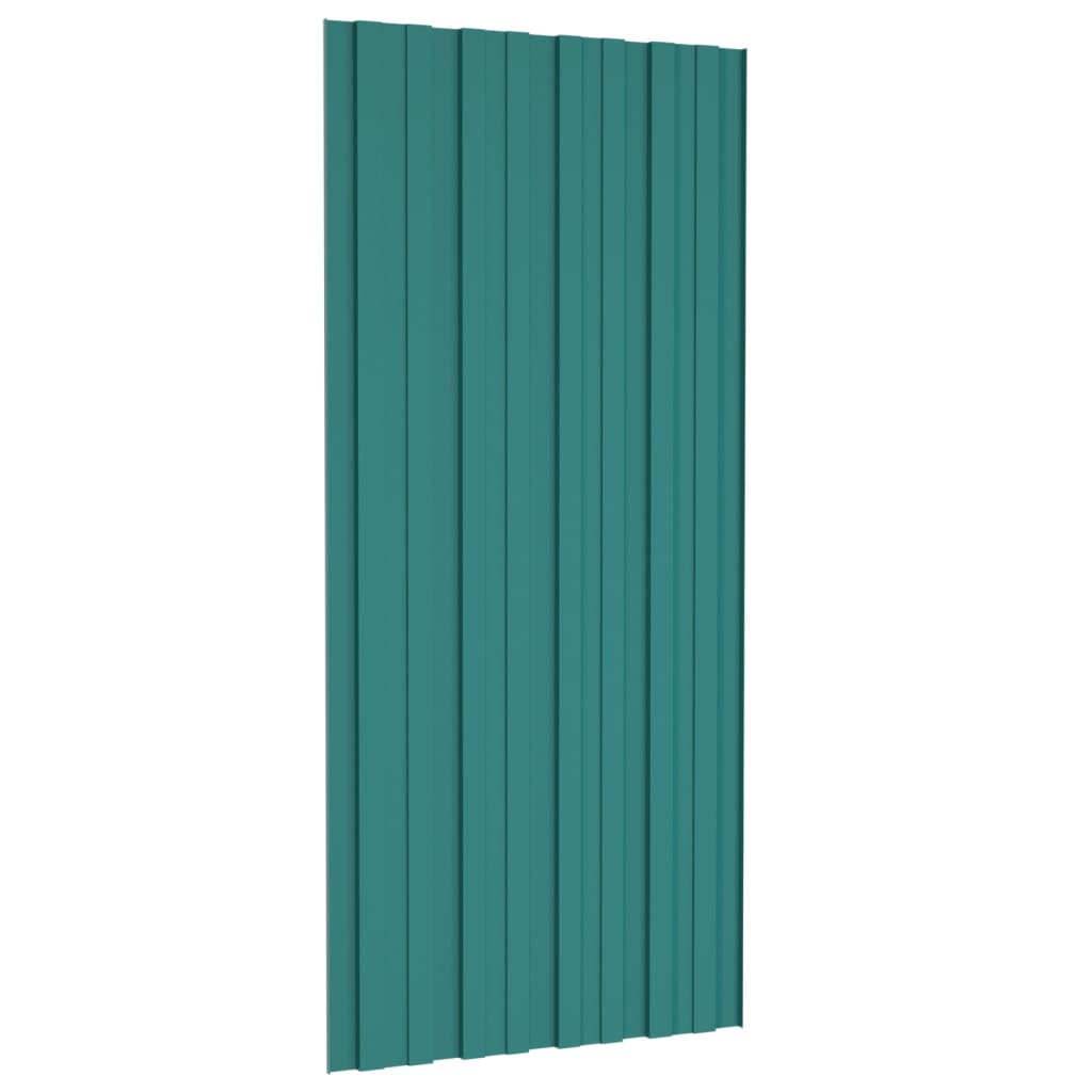 Roof Panels 36 pcs Galvanised Steel Green 100x45 cm