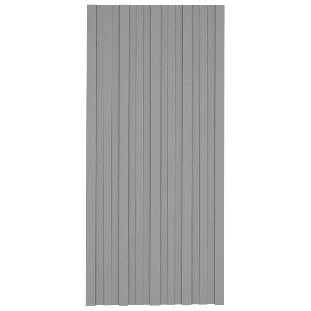 Roof Panels 36 pcs Galvanised Steel Grey 100x45 cm