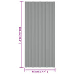 Roof Panels 36 pcs Galvanised Steel Grey 100x45 cm