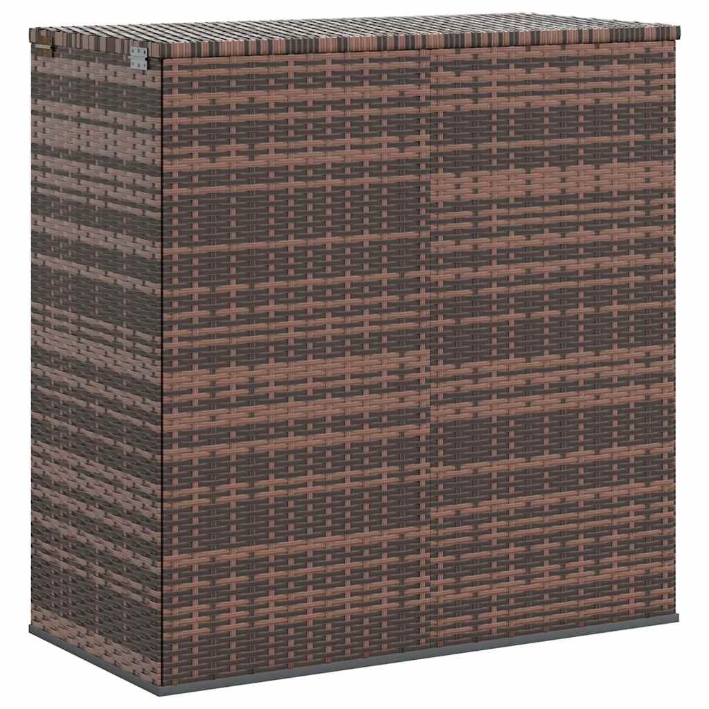 Garden Cushion Box PE Rattan 100x49x103.5 cm Brown