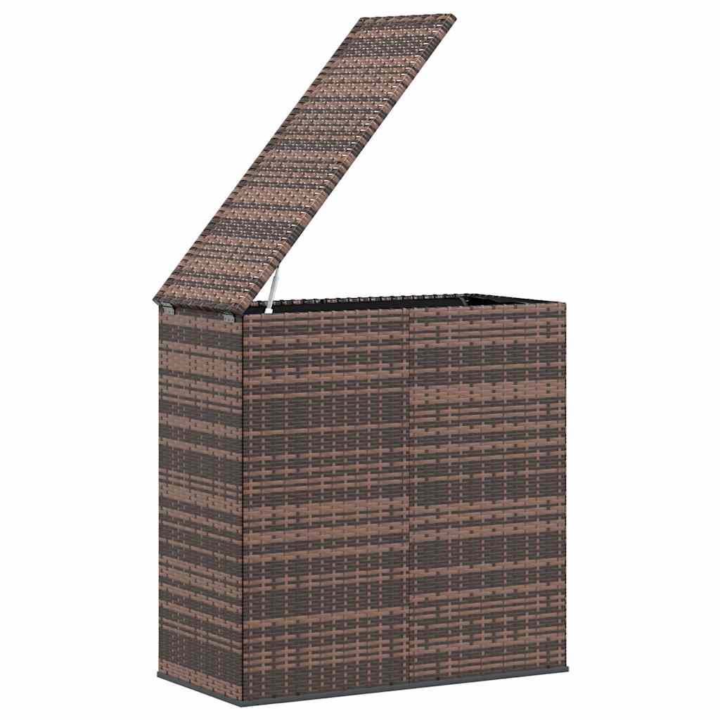 Garden Cushion Box PE Rattan 100x49x103.5 cm Brown