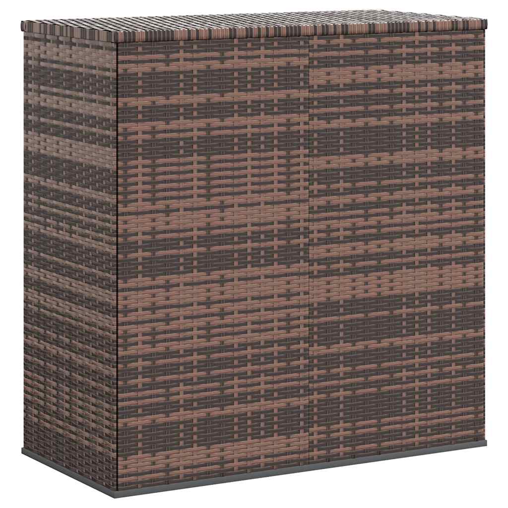 Garden Cushion Box PE Rattan 100x49x103.5 cm Brown
