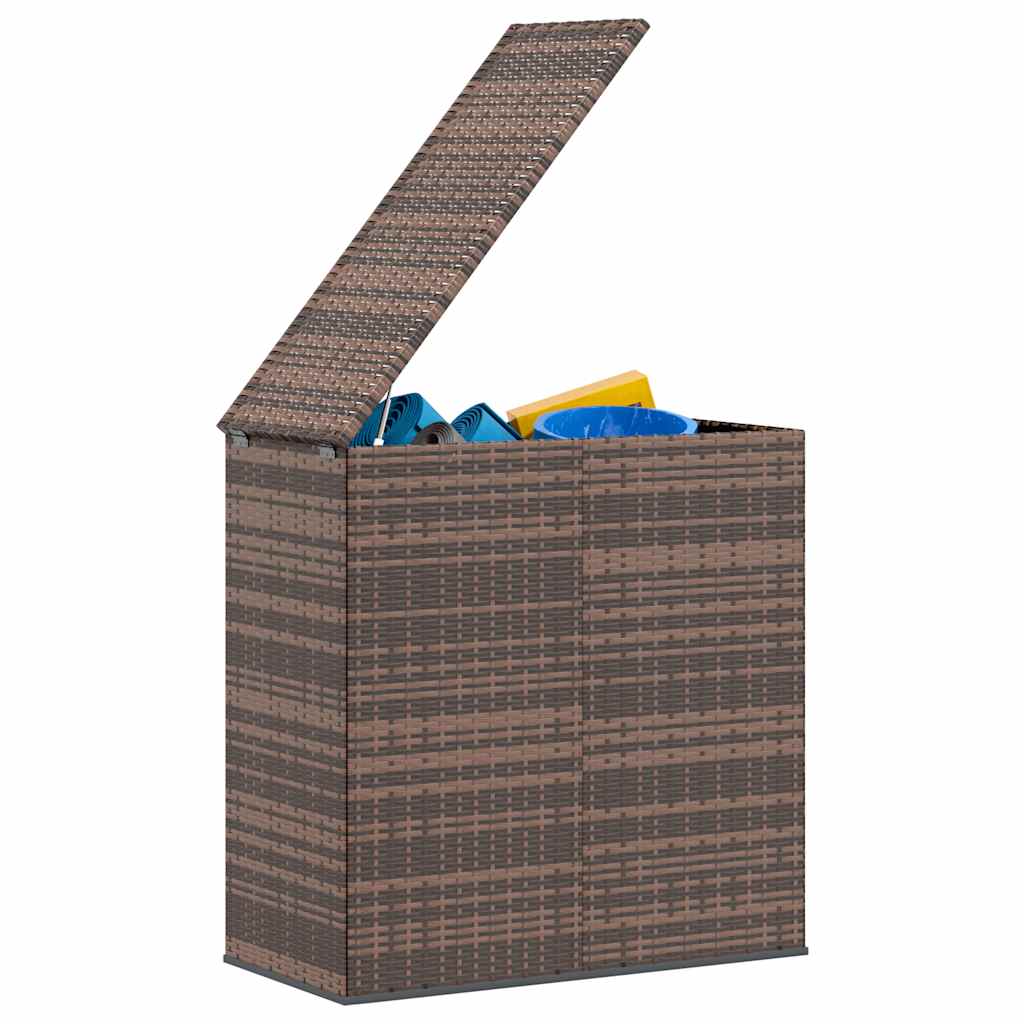 Garden Cushion Box PE Rattan 100x49x103.5 cm Brown