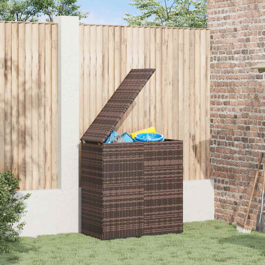 Garden Cushion Box PE Rattan 100x49x103.5 cm Brown