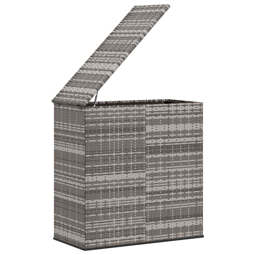 Garden Cushion Box PE Rattan 100x49x103.5 cm Grey