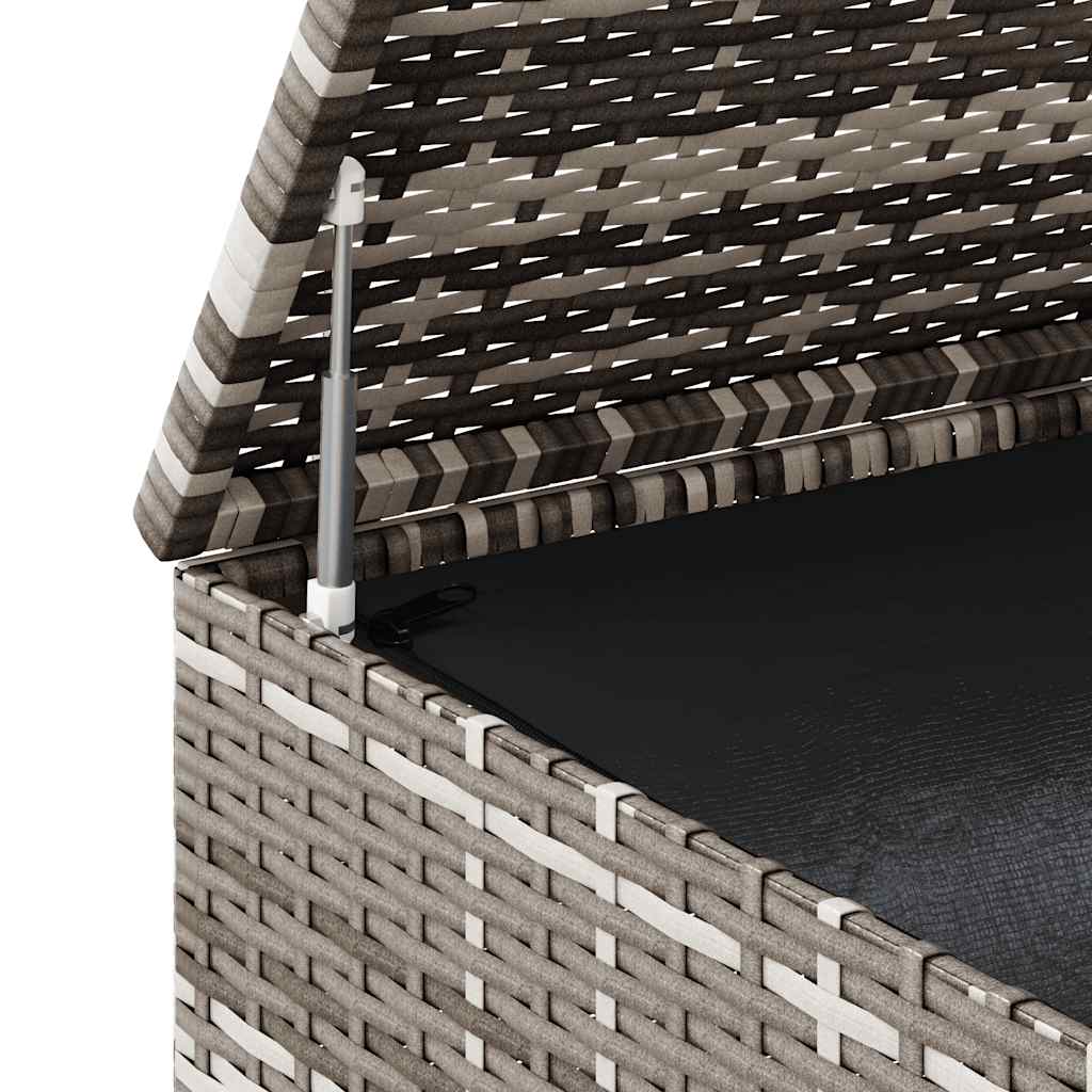 Garden Cushion Box PE Rattan 100x49x103.5 cm Grey