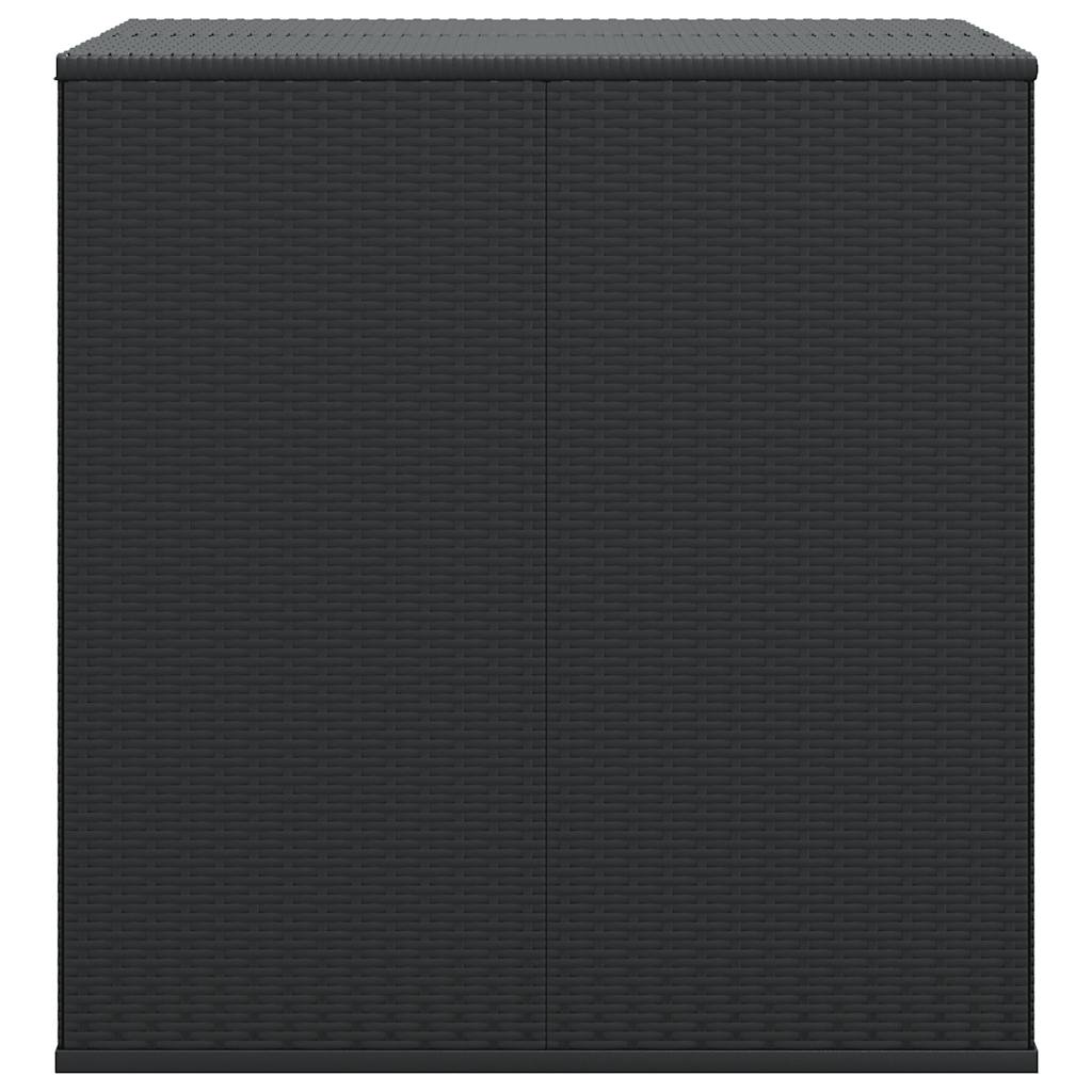 Garden Cushion Box PE Rattan 100x97.5x104 cm Black