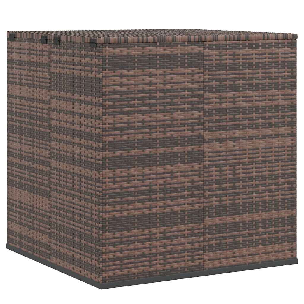 Garden Cushion Box PE Rattan 100x97.5x104 cm Brown
