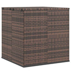 Garden Cushion Box PE Rattan 100x97.5x104 cm Brown