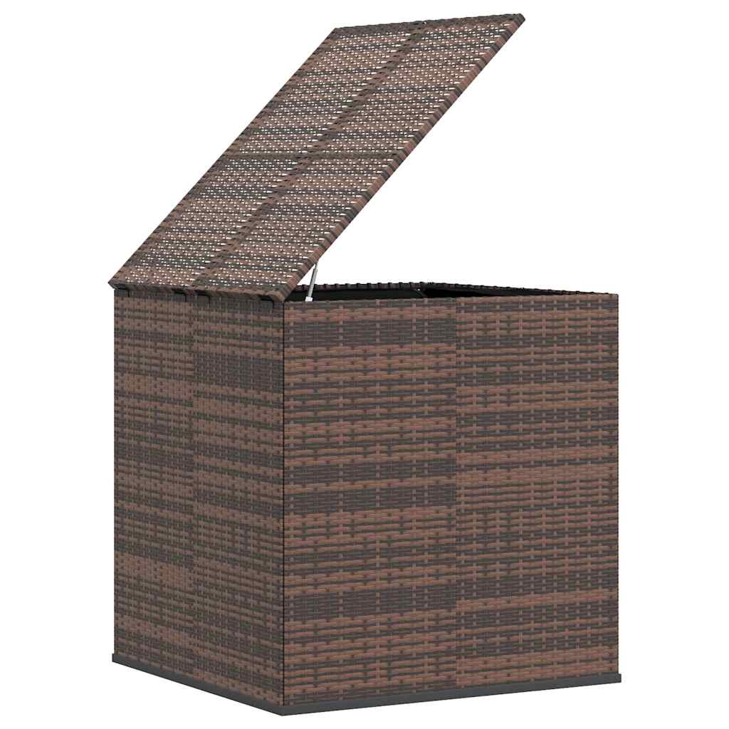 Garden Cushion Box PE Rattan 100x97.5x104 cm Brown