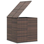 Garden Cushion Box PE Rattan 100x97.5x104 cm Brown