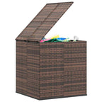 Garden Cushion Box PE Rattan 100x97.5x104 cm Brown