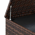 Garden Cushion Box PE Rattan 100x97.5x104 cm Brown
