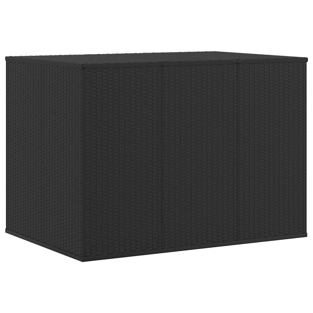 Garden Cushion Box PE Rattan 145x100x103 cm Black