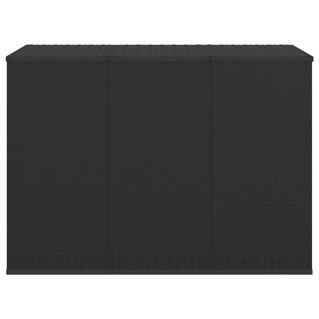 Garden Cushion Box PE Rattan 145x100x103 cm Black