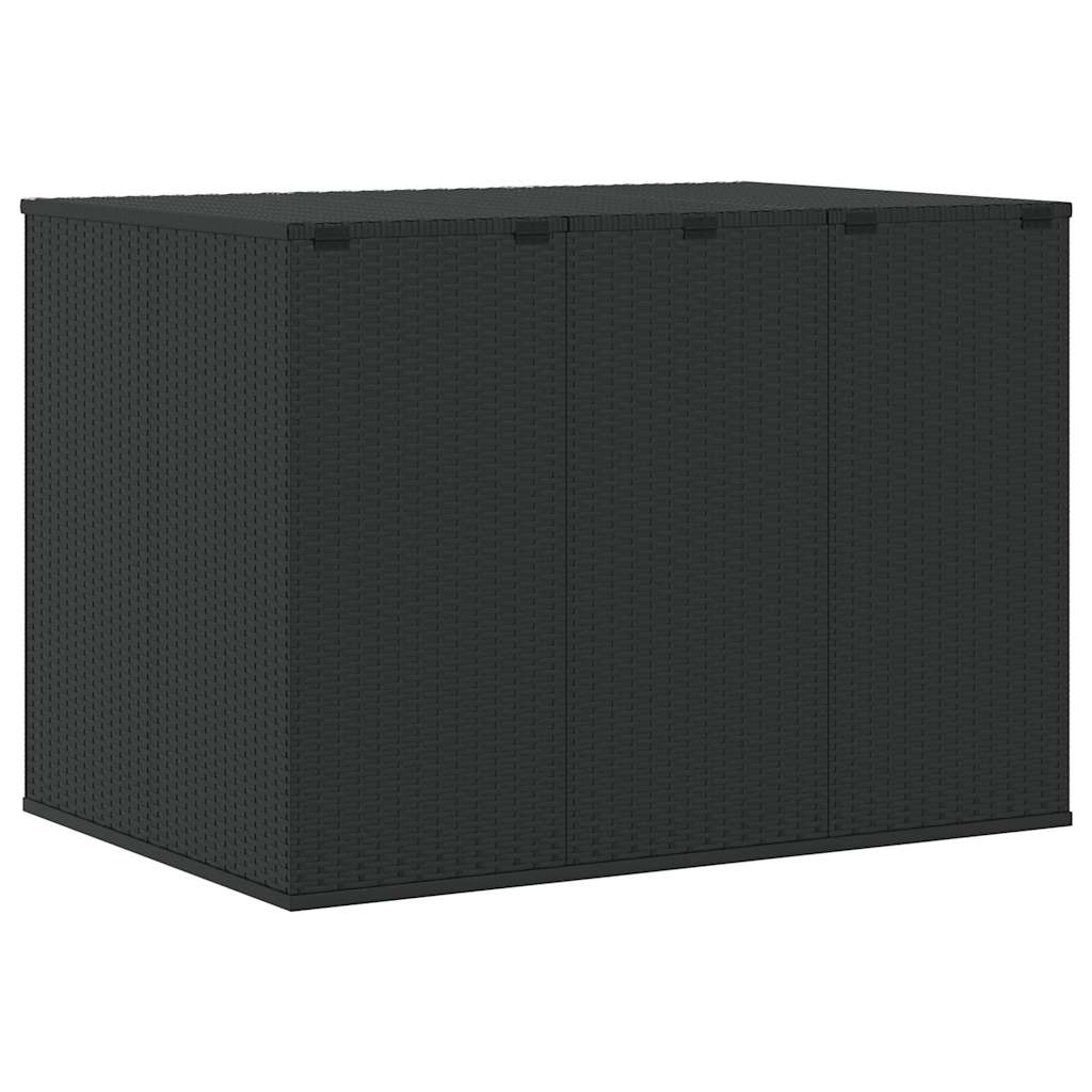 Garden Cushion Box PE Rattan 145x100x103 cm Black