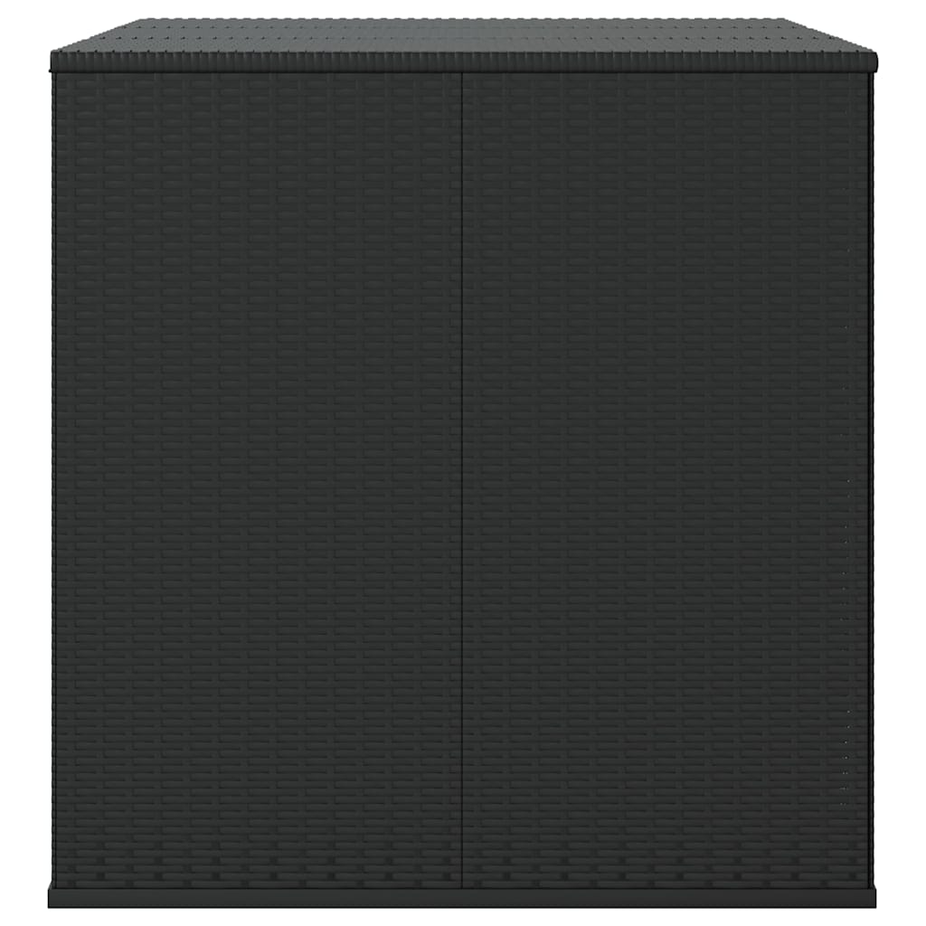 Garden Cushion Box PE Rattan 145x100x103 cm Black